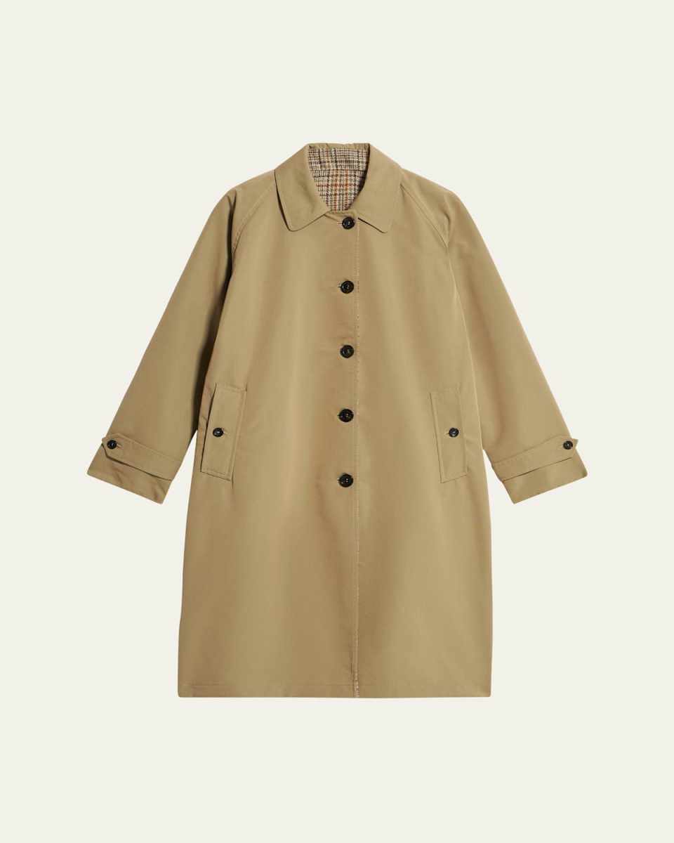 Check Reversible Wool Coat
